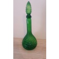 VINTAGE GREEN GENIE GLASS BOTTLE