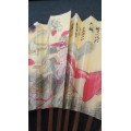 VINTAGE CHINESE PAPER FAN WITH WAR HORSE AND RIDER/WARRIOR