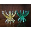 Vintage Friedel Ges Gesch Clear Plastic Lucite Flower Candle Holders Made In Western Germany