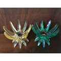 Vintage Friedel Ges Gesch Clear Plastic Lucite Flower Candle Holders Made In Western Germany