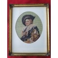 Vintage Framed Handmade Tapestrie of The Laughing Cavalier (1624)