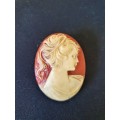 Vintage Costume Jewelry Cameo Brooch