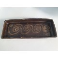 Handmade Vintage Pottery Platter/Plate with swirl patterns (Signed)