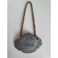 Pewter Whiskey Decanter Label