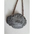 Pewter Whiskey Decanter Label