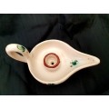 Vintage Oil Lamp Shaped Candlestick Holder made by Italian Ceramics Artist C.A.Rossi Gubbio