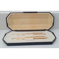 Vintage MINKA gold tone pen and pencil set