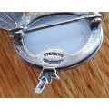 Danecraft Blue Opalite Stone Sterling Silver Pendant Pin Brooch