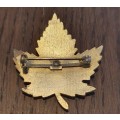 Vintage 1960`s Maple Leaf Enamel Brooch