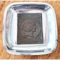 Vintage Brass and steel Deginox Spanish Stamp trinket holder/tray