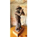 African Mud Sculpture Signed by Artist