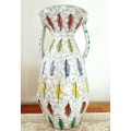 Vintage Retro Italy Bitossi Piume Multicolored Vase/Urn Feather Pattern Aldo Londi