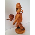 German Figurine Hand Carved Wood Made In GDR