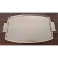 Large gold aluminium tray made by Woodmet England 1950`s-60`s
