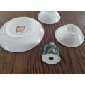 Chinese porcelain plates and miniature Buddha figurine