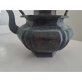Old Metal Chinese Etched Engraved Detailed Drawings  Teapot / Kettle