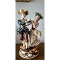 LARGE ITALIAN CAPODIMONTE Romantic Couple Lovers Porcelain Figurine