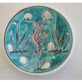 Vintage Ikaros Pottery Pin trinket Plate Handmade Rhodes Greece