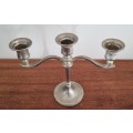 Vintage Silver Plated 3 arm candlestick