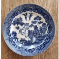 Blue Willow Design Porcelain Plate made in occupied in Japan