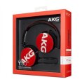 AKG Y50 Headphones by HARMAN RED On-Ear with In-Line One-Button Universal Remote/Microphone