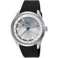 Puma Mens Speedometer Black Silicone Quartz Watch Silver Dial PU103481003  - BRAND NEW *** PUMA ***