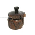 Wooden Jar with Lid Set Polished - Antiques