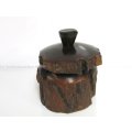 Wooden Jar with Lid Set Polished - Antiques