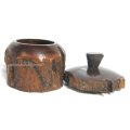 Wooden Jar with Lid Set Polished - Antiques