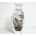 Chinese REVERSE painted Crystal Flower Vase - Antiques