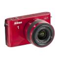 Nikon 1 J1 Mirrorless Digital Camera with 10-30mm Lens (Red)