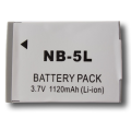 NB-5L replacement battery for Canon Ixus 90, Ixus 980, Ixus 990, Powershot SX210, SX220, SX230