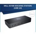 Dell D3100 USB 3.0 Ultra HD/4K Triple Display Docking Station , Black + 65W DELL Charger
