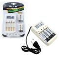 4 x AA Ni-Mh rechargeable batteries with AA/AAA power charger