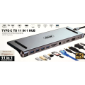 11-in-1 HDMI Hub Adapter - USB Docking Station USB-C HUB Docking Type-C
