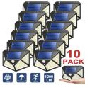 10 PACK (10 Pcs) X 100 LED Solar Powered Wall Lamp with Motion Sensor with Built in Li-ion Battery