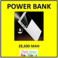 Power Bank with LED Flashlight 2 USB Charging ports 28600mah