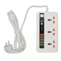 Multi-Function Power Adapter Extension Cord with 3 Power socket + 5 x USB Charger ports LED display