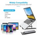 Laptop Foldable Notebook Stand, Portable Computer Mount Stand with 6 Levels of Height Adjustment