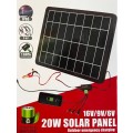 20w Solar Panel 16v/9v/6v - Outdoor Solar Panel Emergency Charging Unit