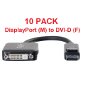 10 Pcs x DisplayPort to DVI-D Active Cable Adapter Converter  DisplayPort (M) to DVI-D (F)