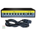 10 PORT POE network cable powered Switch Hub 100Mbps PoE Ethernet 10/100 8 Channel Switch