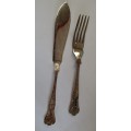 KINGS WARE PATTERN 6 FISH KNIVES AND FORKS WALKER AND HALL