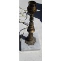Brass and marble table lamp