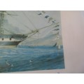 BEAUTIFUL PRINT OF HMS EURYLUS TABLE BAY 19TH OF SEPTEMBER 1860