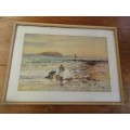 LOVELY PRINT BUSFIELD 1899 WOMEN COLLECTING MUSSELS