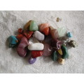 COLLECTION OF 30 POLISHED  BRIGHTLY COLOURED  SMALLISH STONES IDEAL FOR JEWELLERY