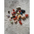COLLECTION OF 39 POLISHED  BRIGHTLY COLOURED  SMALLISH STONES IDEAL FOR JEWELLERY