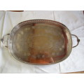 BEAUTIFUL OLD HEAVY SILVER PLATE TRAY 8921