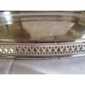 BEAUTIFUL OLD HEAVY SILVER PLATE TRAY 8921